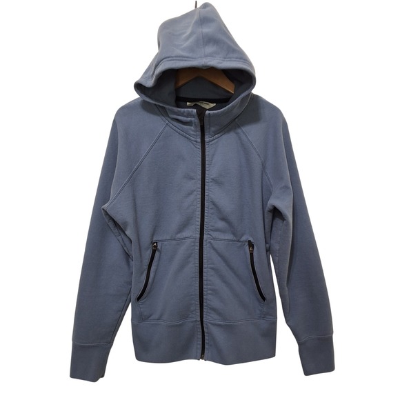 American Giant Tops - American Giant Storm Full Zip Hoodie Blue DWR Cotton Womens Large Heavy Weight